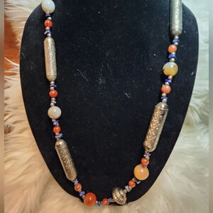Vintage 70s‎ carnelian hippy necklace